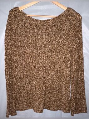 Lauren Ralph Lauren Sweater Medium Brown Cotton Knit Sweater Pullover Preppy